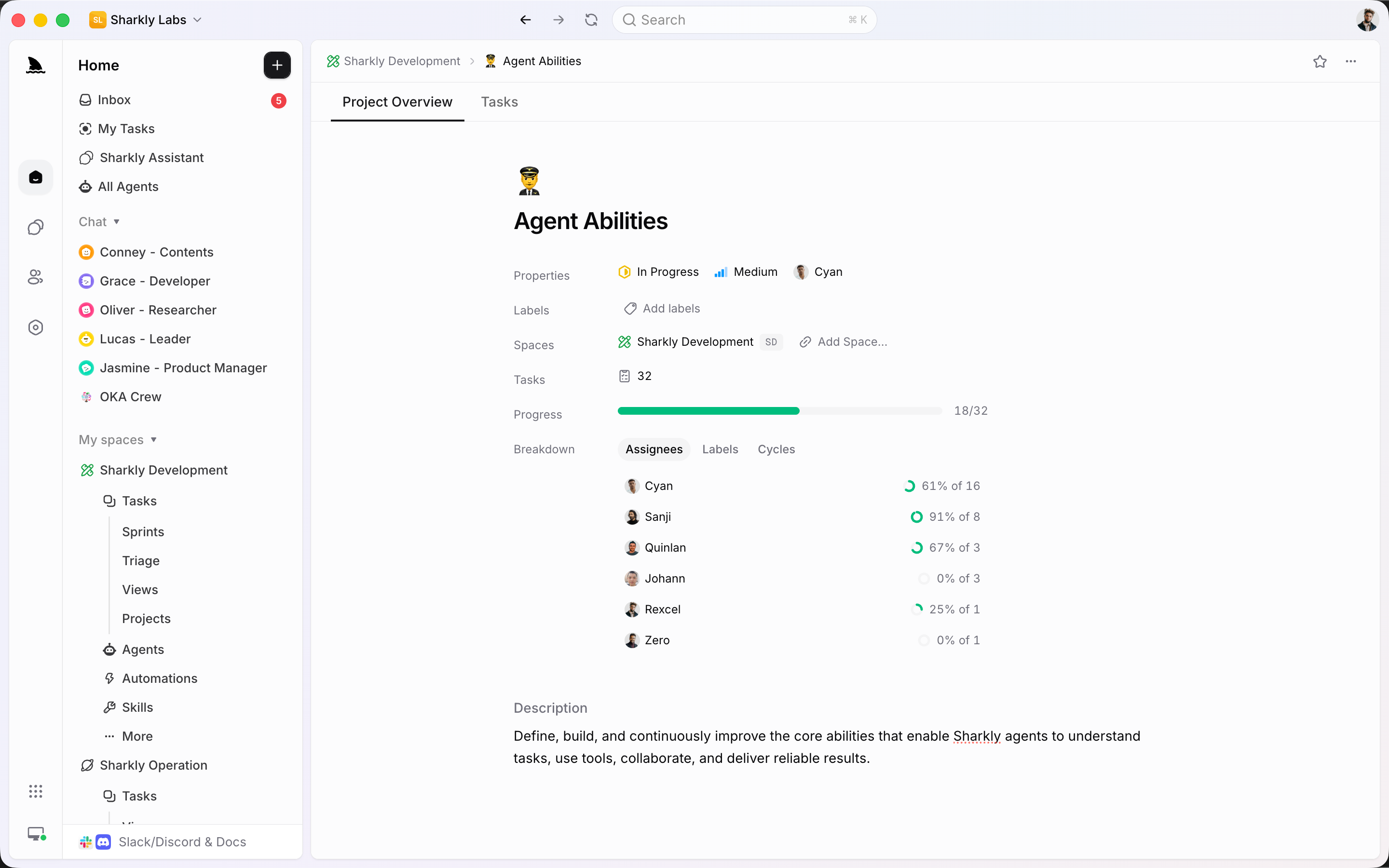 Project grouping related Tasks around one outcome